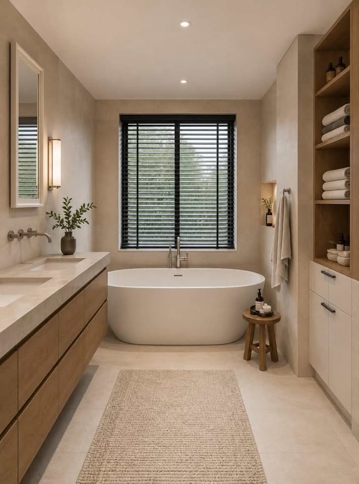 Lichte badkamer met vrijstaand bad